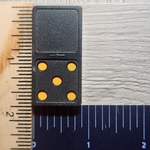 Blank 5 Vintage Whitman Replacement Domino Large Black Plastic Color Dots Domino
